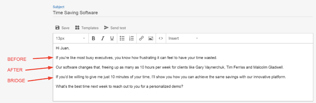 sales email template